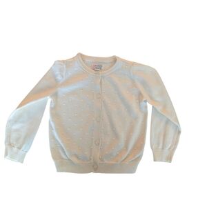 Children's Place Girls Cotton White Cardigan Sweater Size 4T